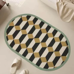 Soft Steps Badezimmer-Diatom Bath Mat - Geometric Pattern Bathroom Mat