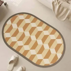 Soft Steps Badezimmer-Diatom Bath Mat - Geometric Pattern Bathroom Mat