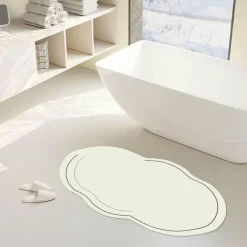 Soft Steps Badezimmer-Diatom Bath Mat - Solid Color Cloud Design
