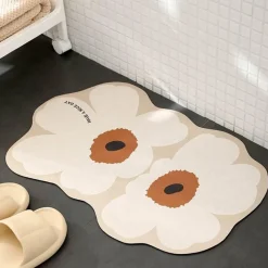 Soft Steps Badezimmer-Diatom Flower Bath Mat - Absorbent Bathroom Rug