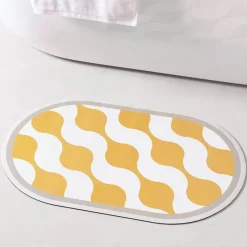Soft Steps Badezimmer-Diatom Mud Bath Mat - Absorbent Wave Design for Spa and Comfort