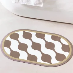 Soft Steps Badezimmer-Diatom Mud Bath Mat - Absorbent Wave Design for Spa and Comfort