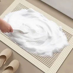 Soft Steps Badezimmer-Diatomaceous Earth Bath Mat - Simple Line Design for a Modern Bathroom