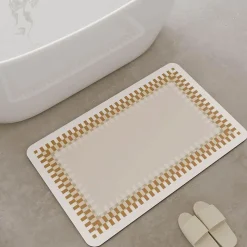 Soft Steps Badezimmer-Diatomaceous Earth Bath Mat - Simple Line Design for a Modern Bathroom