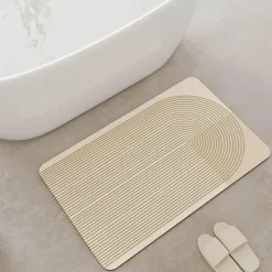 Soft Steps Badezimmer-Diatomaceous Earth Bath Mat - Simple Line Design for a Modern Bathroom