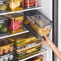 Space Savvy Küche & Esszimmer-Dicke, durchsichtige Kühlschrank-Organizerbox – transparenter Aufbewahrungsbehälter