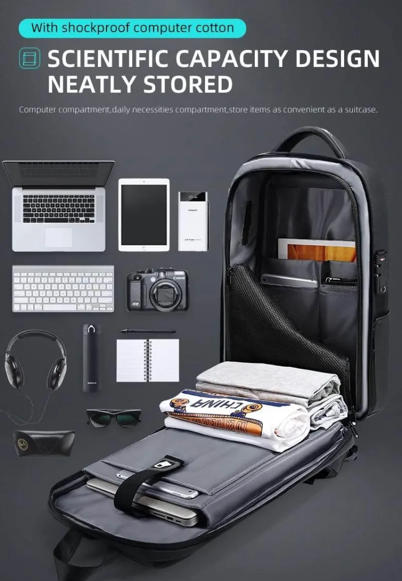 Decor Taschen & Geldbörsen-Diebstahlsicherer USB-Laptop-Rucksack – Stilvolle, sichere Reisetasche