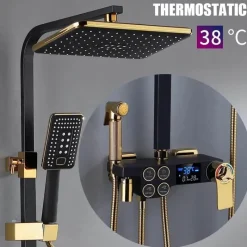 The Blissful Bath Badezimmer-Digital Rainfall Shower System - Hydro Lux LED Shower Set