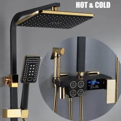 The Blissful Bath Badezimmer-Digital Rainfall Shower System - Hydro Lux LED Shower Set
