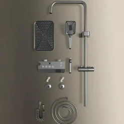 The Blissful Bath Badezimmer-Digital Shower Set - Elegant Rain Shower Head with Temperature Display