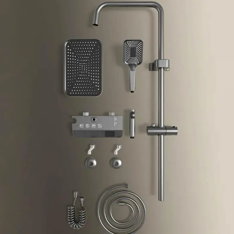 The Blissful Bath Badezimmer-Digital Shower Set - Elegant Rain Shower Head with Temperature Display