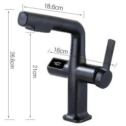 Tranquil Waters Badezimmer|Küche & Esszimmer-Digitaler Badezimmerhahn aus Messing – Elegantes Aqua View Design