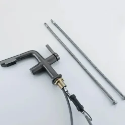 Tranquil Waters Badezimmer|Küche & Esszimmer-Digitaler Badezimmerhahn aus Messing – Elegantes Aqua View Design