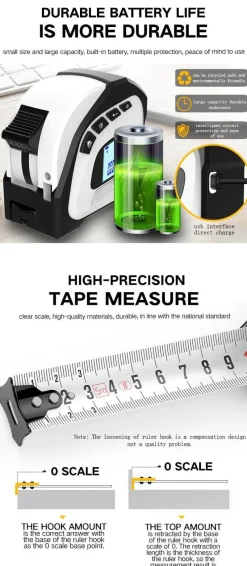 Roam Ready Heimwerkzeuge|Outdoor & Garten-Digitaler Laser-Entfernungsmesser – Präzises Messwerkzeug