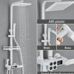 The Blissful Bath Badezimmer-Digitales Thermostat-Duschset – Stilvolles Druckduschsystem