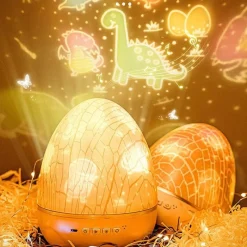 Bright Accents Beleuchtung-Dinosaurier-Ei-Nachtlicht - Projektionslampe fürs Kinderzimmer