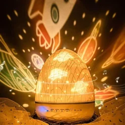 Bright Accents Beleuchtung-Dinosaurier-Ei-Nachtlicht - Projektionslampe fürs Kinderzimmer