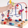 Toy World Babyspielzeug-Dinosaurier-Perlenlabyrinth aus Holz – Montessori-Lernspielzeug für Kinder