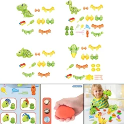 The Decor Haven Babyspielzeug-Dinosaurier-Ton-Modellierset - Pädagogisches Kreativspielzeug