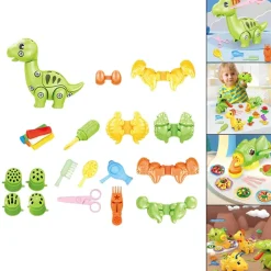 The Decor Haven Babyspielzeug-Dinosaurier-Ton-Modellierset - Pädagogisches Kreativspielzeug