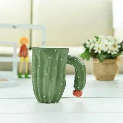 The Cozy Mug Küche & Esszimmer-3D-Kaktus-Kaffeetasse – Einzigartige Keramiktasse mit Pflanzenmotiv