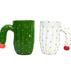 Tom Küche & Esszimmer-3D-Kaktus-Keramiktasse – einzigartige Kaffee-/Teetasse mit besonderem Henkel