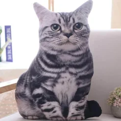 Cozy Cushions Haustierzubehör|Bettzeug-3D-Katzenkissen – süßes Cartoon-Dekokissen