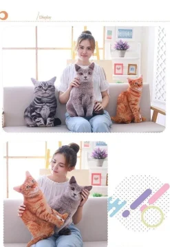 Cozy Cushions Haustierzubehör|Bettzeug-3D-Katzenkissen – süßes Cartoon-Dekokissen