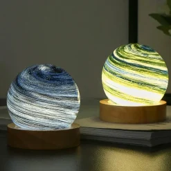 Accent u0026 Adorn Beleuchtung-3D-Kristallplaneten-Nachtlampe – LED-Atmosphärenleuchte