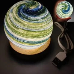 Accent u0026 Adorn Beleuchtung-3D-Kristallplaneten-Nachtlampe – LED-Atmosphärenleuchte