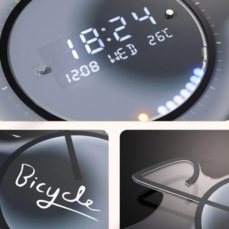 Willow u0026 Whim Beleuchtung-3D-LED-Fahrrad-Wanduhr – moderne, leuchtende Heimdekoration