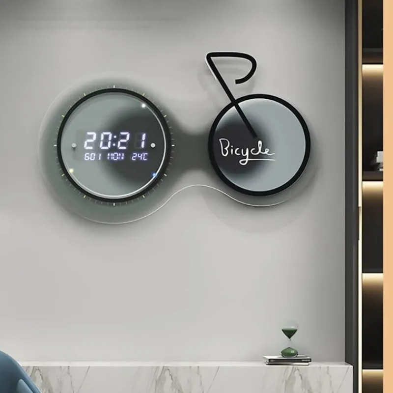 Willow u0026 Whim Beleuchtung-3D-LED-Fahrrad-Wanduhr – moderne, leuchtende Heimdekoration