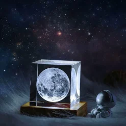 Willow u0026 Whim Beleuchtung-3D-Mond-Nachtlicht-Kristallwürfel – Romantischer Akzent für die Inneneinrichtung