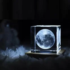 Willow u0026 Whim Beleuchtung-3D-Mond-Nachtlicht-Kristallwürfel – Romantischer Akzent für die Inneneinrichtung