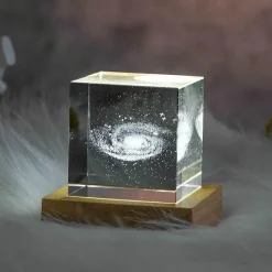 Willow u0026 Whim Beleuchtung-3D-Mond-Nachtlicht-Kristallwürfel – Romantischer Akzent für die Inneneinrichtung