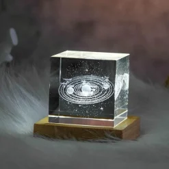 Willow u0026 Whim Beleuchtung-3D-Mond-Nachtlicht-Kristallwürfel – Romantischer Akzent für die Inneneinrichtung