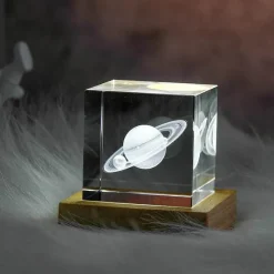 Willow u0026 Whim Beleuchtung-3D-Mond-Nachtlicht-Kristallwürfel – Romantischer Akzent für die Inneneinrichtung