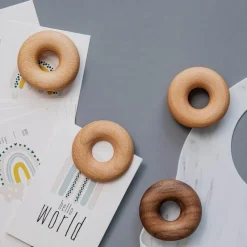 Deco Küche & Esszimmer-Donut-Verschlussklammern aus Holz – 6er-Set Zubehör zur Lebensmittelaufbewahrung