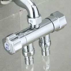 The Culinary Kit Küche & Esszimmer-Doppelkopf-Gartenwasserhahn - Wasserstation mit zwei Wasserhähnen für den Außenbereich