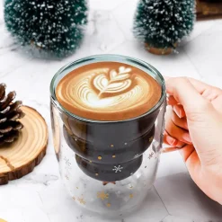 Cup Couture Küche & Esszimmer-Doppelschichtige Weihnachtsbecher – Festliches Trinkgeschirr für die Feiertage