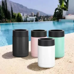 Adventure Basecamp Camping Im Freien|Küche & Esszimmer-Doppelschichtiger Flaschenkühler aus Edelstahl – Premium isolierter Getränkehalter