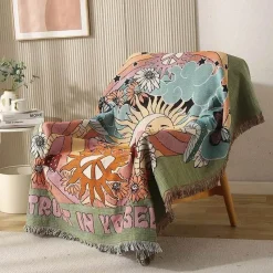 Snug u0026 Soft Bettzeug-Doppelseitige ethnische Wandteppichdecke - Wohndekor-Sofabezug