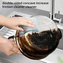 The Culinary Kit Küche & Esszimmer-Doppelseitiges Reinigungstuch aus Silberdraht – Ultra-saugfähiges Reinigungstuch