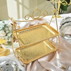 Elegance at the Table Küche & Esszimmer-Doppelstöckiger Tortenständer - Eleganter Dessertständer