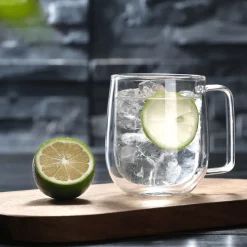 The Cozy Mug Küche & Esszimmer-Doppelt isolierter Glasbecher – handgefertigter Thermo-Kaffeebecher