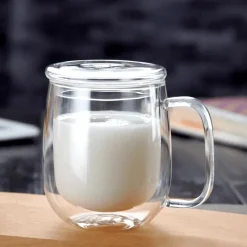 The Cozy Mug Küche & Esszimmer-Doppelt isolierter Glasbecher – handgefertigter Thermo-Kaffeebecher