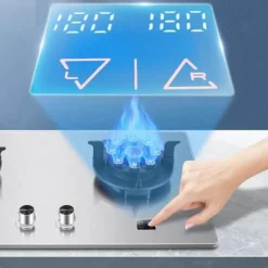 Deco Küche & Esszimmer-Doppelter Gasherd aus Edelstahl – verstellbares Lift-Design