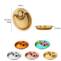 The Culinary Kit Küche & Esszimmer-Doppeltes Frühstückstablett aus Edelstahl – Kreative Servierplatte