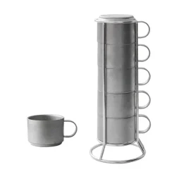 Tom Küche & Esszimmer-Doppelwandige Kaffeetassen aus Edelstahl – 5er-Pack isolierte Becher für heiße und kalte Getränke