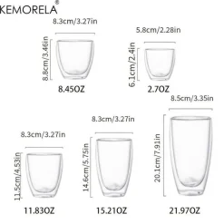 Plates u0026 More Küche & Esszimmer-Doppelwandiger, hitzebeständiger Glasbecher – Isoliertes Trinkgeschirr
